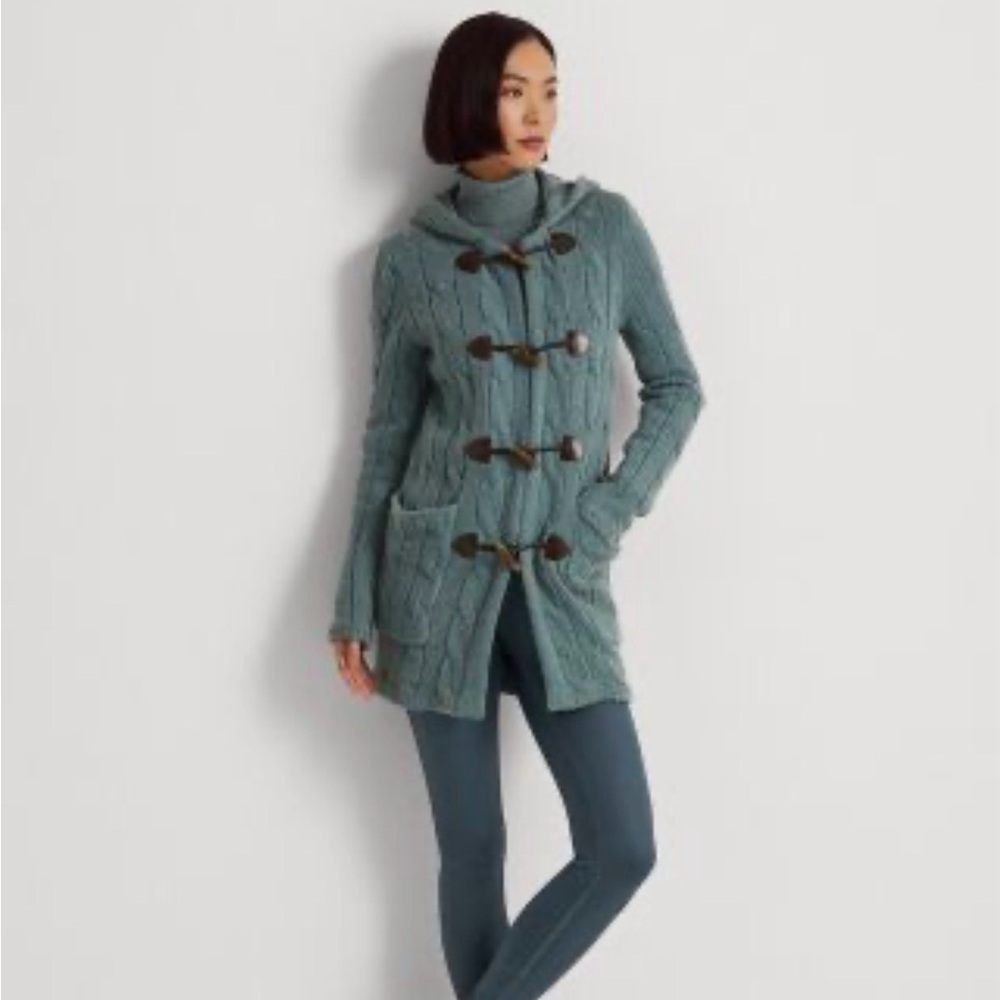 Lauren Ralph Lauren Women's Green Cable Knit Cardigan NWT
